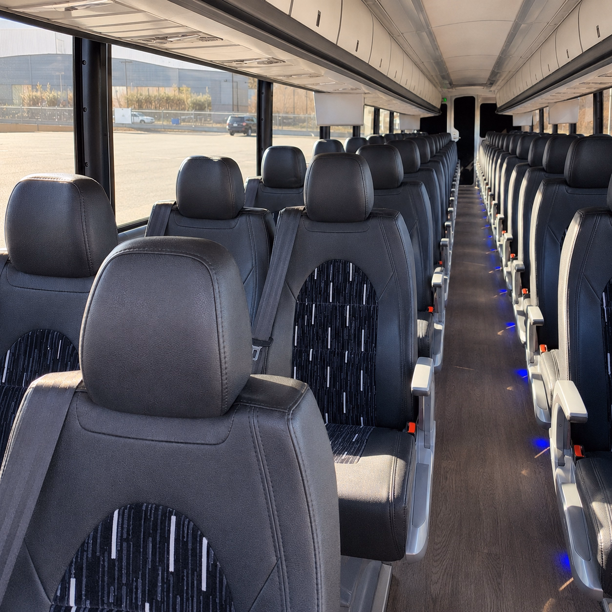 new bedford charter bus inside